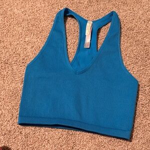 Free People Movement Blue Ribbed Bralette (m)